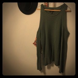 Cold shoulder sweater